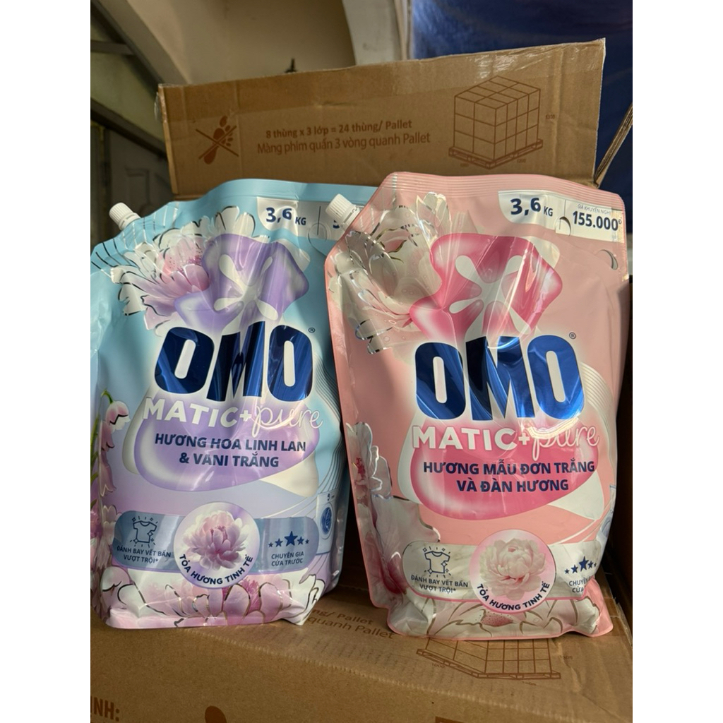 [ Sản phẩm mới] OMO Matic Pure 3.6KG – Nước Giặt Hương Mẫu Đơn & Đàn Hương, hoa linh lan sạch Sâu Thơm Lâu