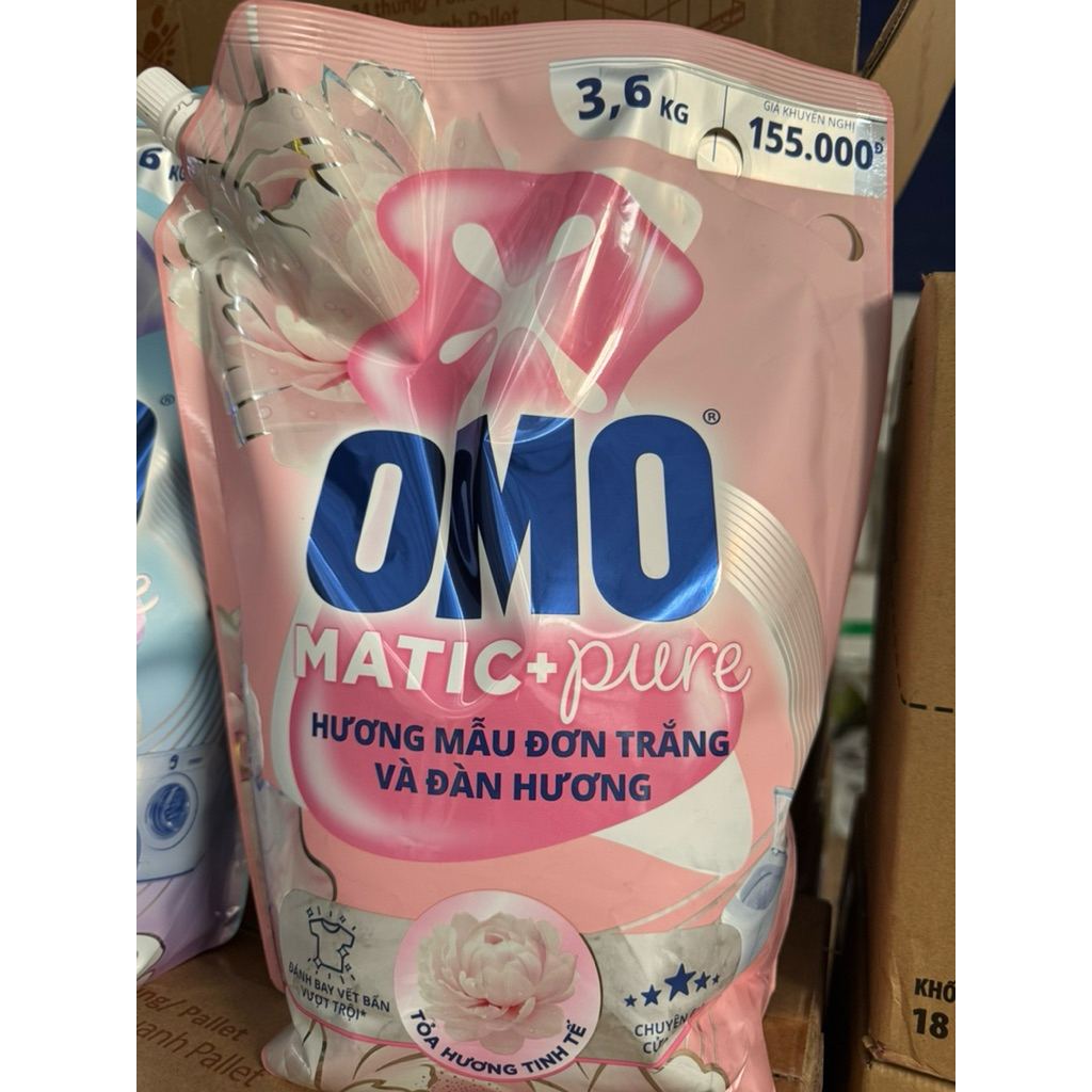 [ Sản phẩm mới] OMO Matic Pure 3.6KG – Nước Giặt Hương Mẫu Đơn & Đàn Hương, hoa linh lan sạch Sâu Thơm Lâu