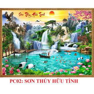 Tranh vải dán tường in 6D hình 8 con ngựa, Tranh Mã Đáo Thành Công, Tranh phong thủy trang trí phòng khách PC01 - BIATON
