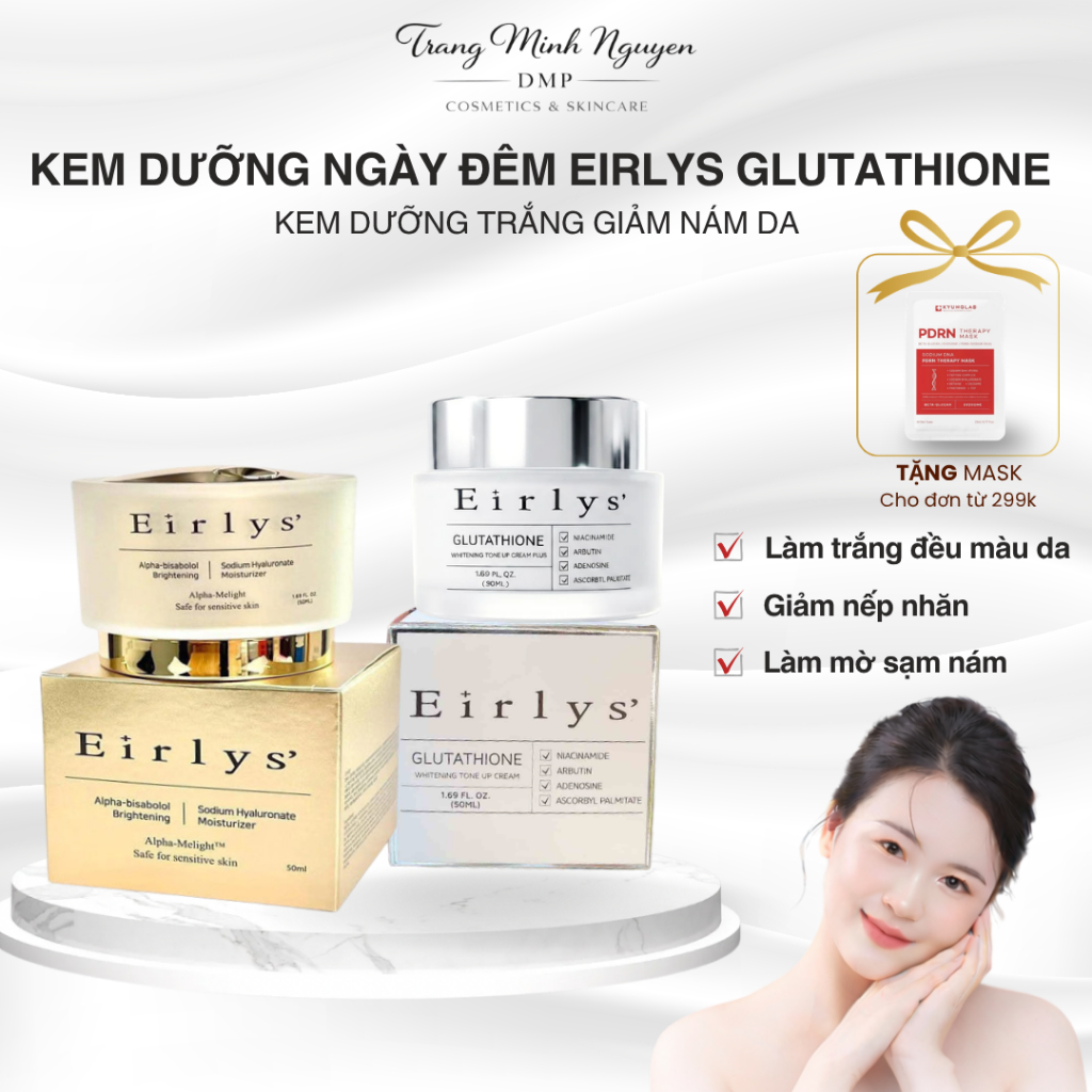 Kem Dng Trng Ngy m Eirlys' Glutathione Whitening Tone Up Cream (50ml)  - Nng Tng, H Tr M Nm | Shopee Vit Nam