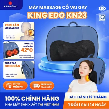 Gối Massage Cổ Vai Gáy KingEdo KN23 3D Cao Cấp – Máy Massage Nhiệt Hồng Ngoại Đa Năng, Giảm Đau Mỏi Cổ Vai Gáy, Lưng, Dù