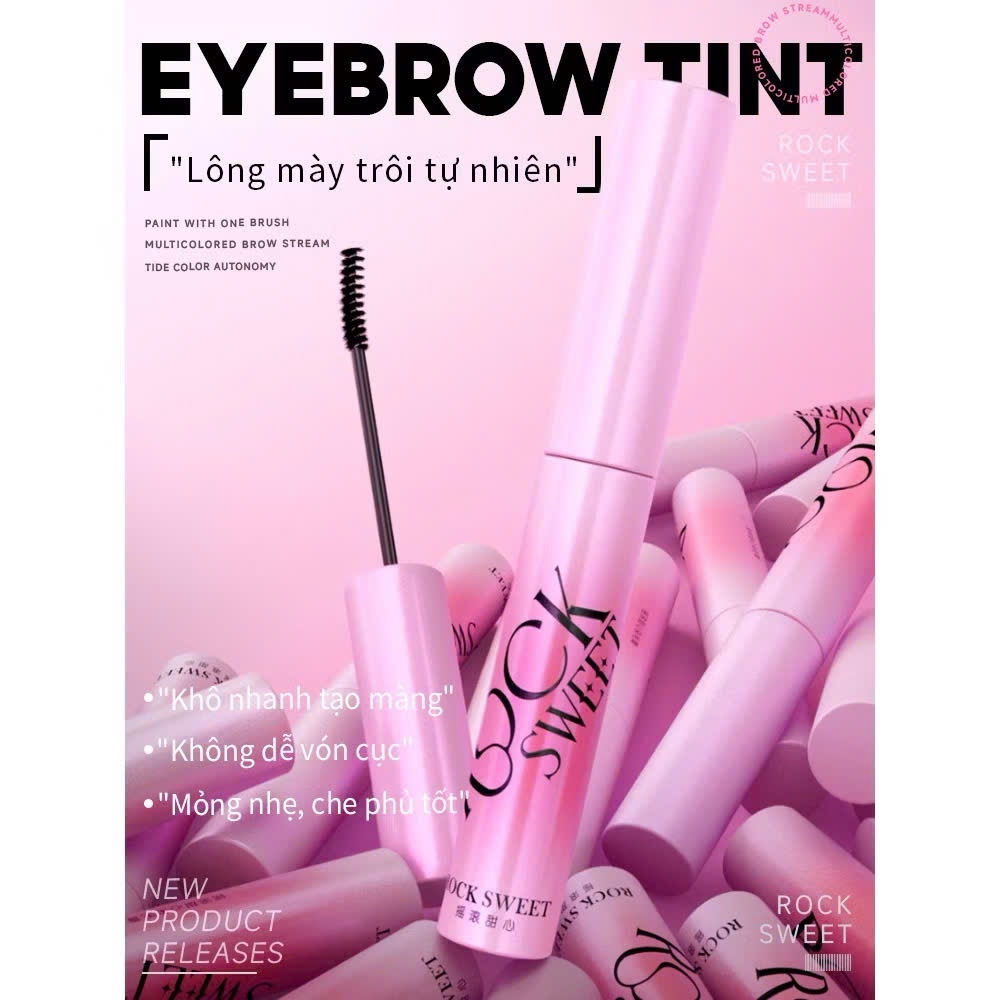Mascara ROCK SWEET Lông Mày 3.5g Gel chân mày lì mịn, giữ màu 24h Dễ dùng lâu trôi | NHÍM HOUSE