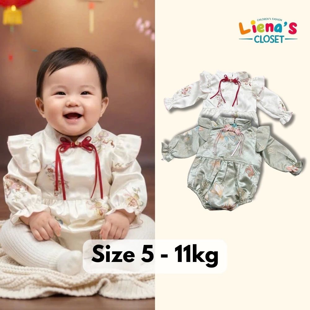 Bodysuit Bé Gái Chất Gấm Thêu Cao Cấp Liena's Closet Họa Tiết Xinh Xắn An Toàn Cho Da Bé Mặc Đi Chơi Noel Chơi Tết 2026