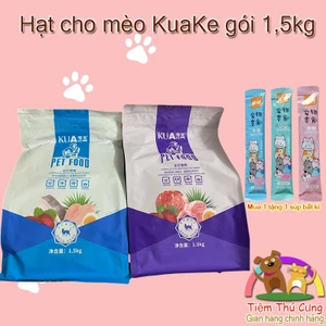 Thức Ăn Hạt Cho Mèo KUAKE 1.5kg - Hạt Dinh Dưỡng Toàn Diện, Giúp Mèo Mượt Lông & Tiêu Hóa Tốt