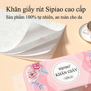 Thùng 10 Bịch Giấy Rút Treo Tường SIPIAO Hoa Hồng 4 Lớp Cao Cấp – Khăn Giấy Treo Đa Năng 1000 Tờ Mềm Mịn Không Bụi