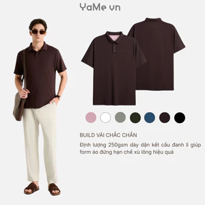 Áo Polo Nam Vải Cá Sấu Phối Màu ColorLock™ Mặc Thoáng Mát Giữ Màu Tốt Non Branded 056 Dáng Ôm Vừa F2 24650 |YaMe|