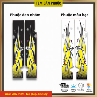 Tem dán phuộc xe Vision 2017-2019 trang trí phuộc xe với mẫu tem lửa đa dạng màu lựa chọn