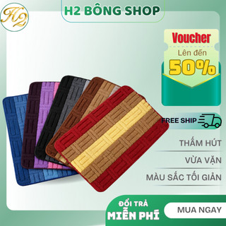 Thảm Lau Chân Sọc Thấm Hút, Có Đế Chống Trượt