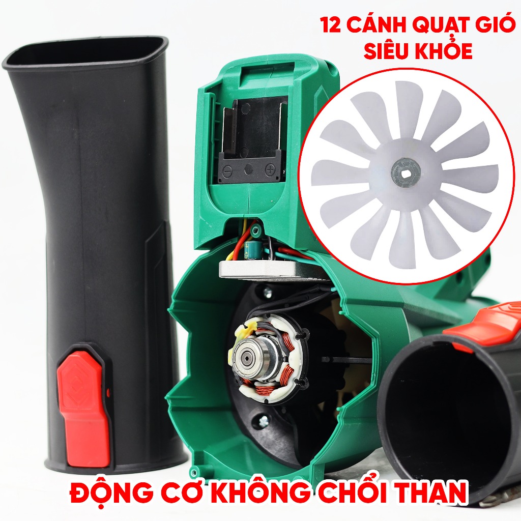 Máy Thổi Lá Workfix WF-TL680M 6 Tốc Độ, Không Chổi Than 100% Lõi Đồng  6 tốc độ Pin 15cell Chuyên Thổi Lá, Bụi, Rác,...