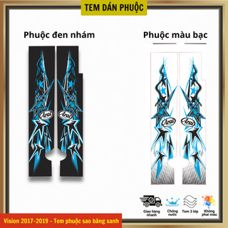 Tem dán phuộc xe Vision 2017-2025 mẫu SAO BĂNG thiết kế nổi bật, bền màu với decal 3 lớp