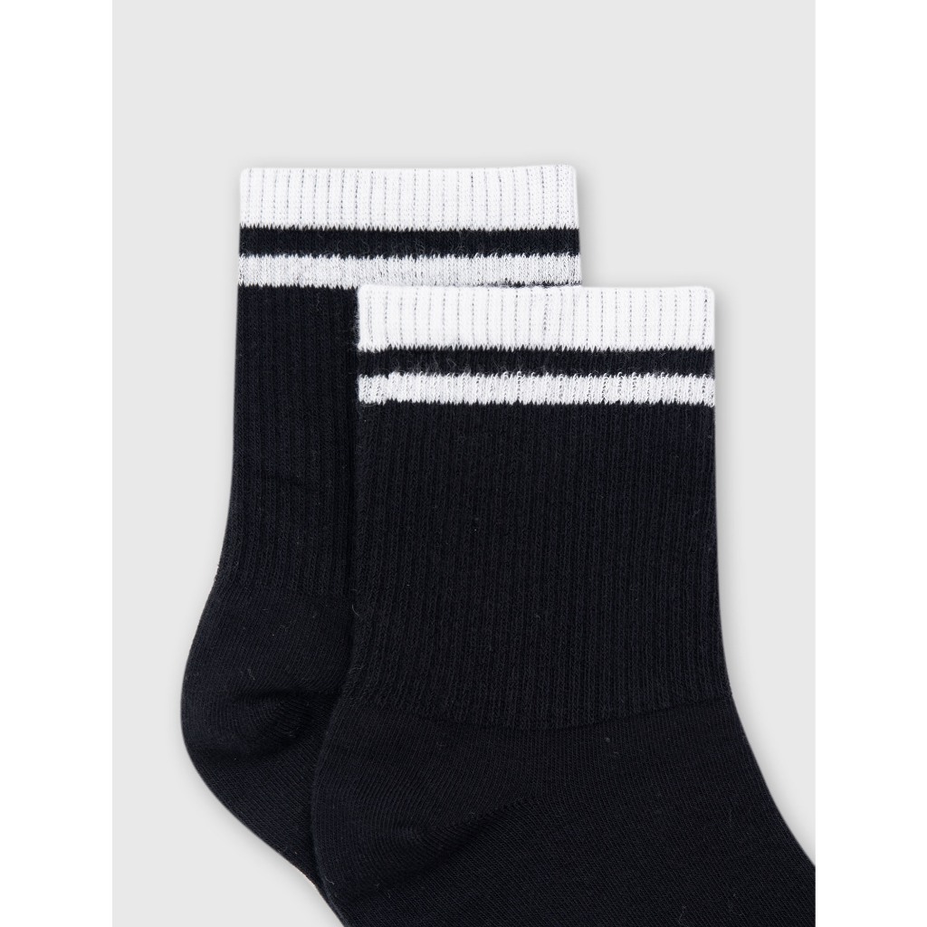 Tất nữ CANIFA cổ cao họa tiết kẻ thể thao chất cotton pha mềm mại thoáng khí 6AK26A001