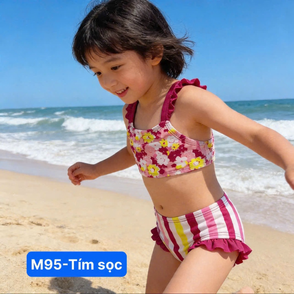Set đồ bơi bé gái 9-12M (7-8.5kg) chống nắng UPF 40-50 xuất khẩu – đồ bơi trẻ em cao cấp