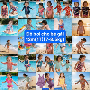 Set đồ bơi bé gái 9-12M (7-8.5kg) chống nắng UPF 40-50 xuất khẩu – đồ bơi trẻ em cao cấp