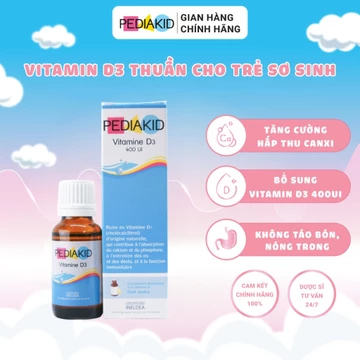 D3 Thuần Pediakid Vitamin D3 - Bổ Sung D3 Thuần Cho Trẻ Sơ Sinh, Hỗ Trợ Phát Triển Xương Răng 20ml