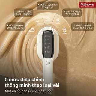 Bàn là (bàn ủi) hơi nước cầm tay Fujihome SI718AW Thiết kế trắng mạ bạc – Thanh lịch & cao cấp