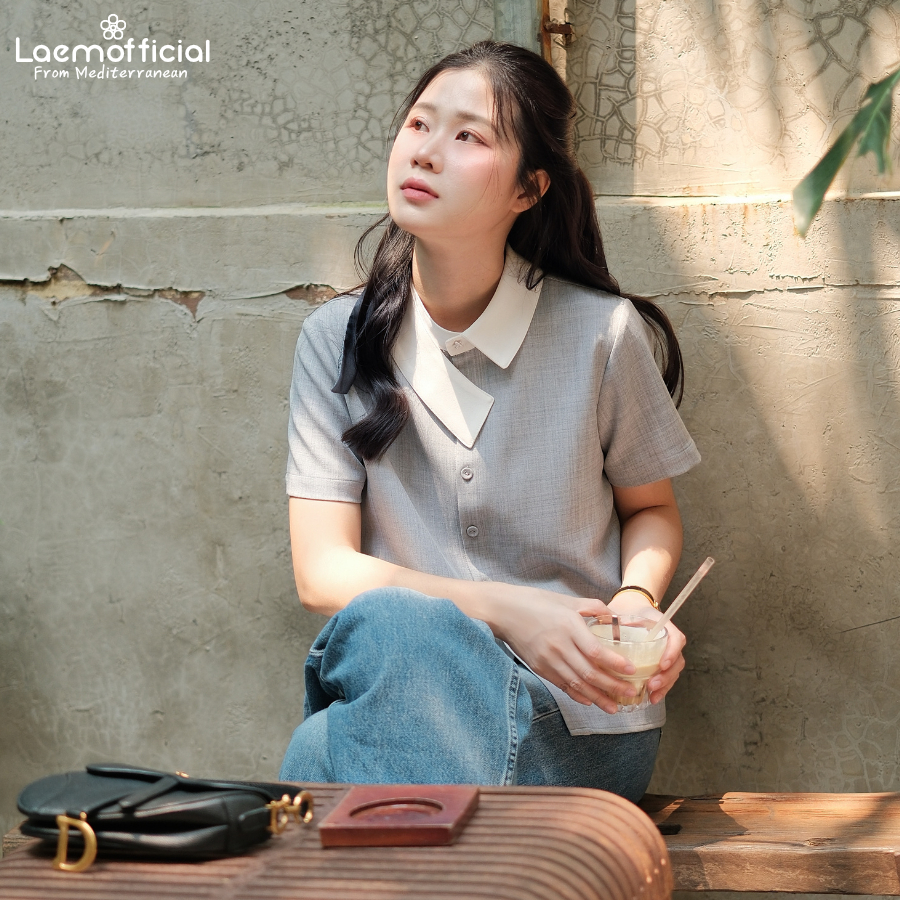 LÀ EM | Áo Mưa Sao Băng - Áo sơ mi ngắn tay mềm mịn không nhăn dành cho mùa hè chất liệu chéo Hàn
