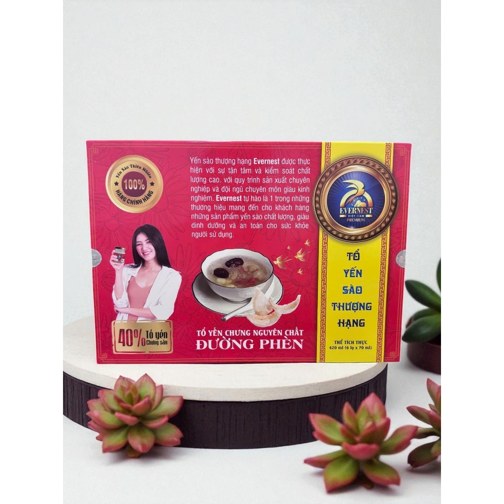 [COMBO 10 & 16 Hộp] EVERNEST PREMIUM Yến Chưng Đường Phèn 40% Hộp 6 Lọ 70ml - Tổ Yến Sào Thượng Hạng