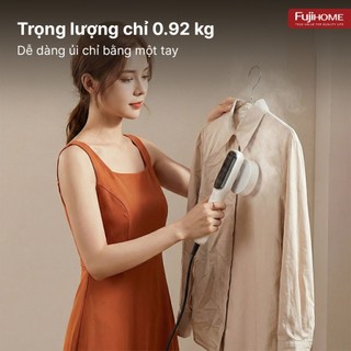 Bàn là (bàn ủi) hơi nước cầm tay Fujihome SI718AW Thiết kế trắng mạ bạc – Thanh lịch & cao cấp