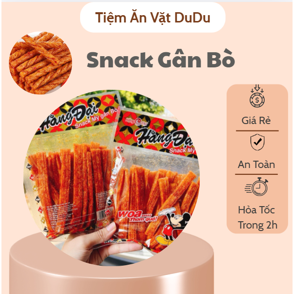 Snack Gân Bò Hằng Đại, Snack Thơm Cay Tuổi Thơ - Đồ Ăn Vặt