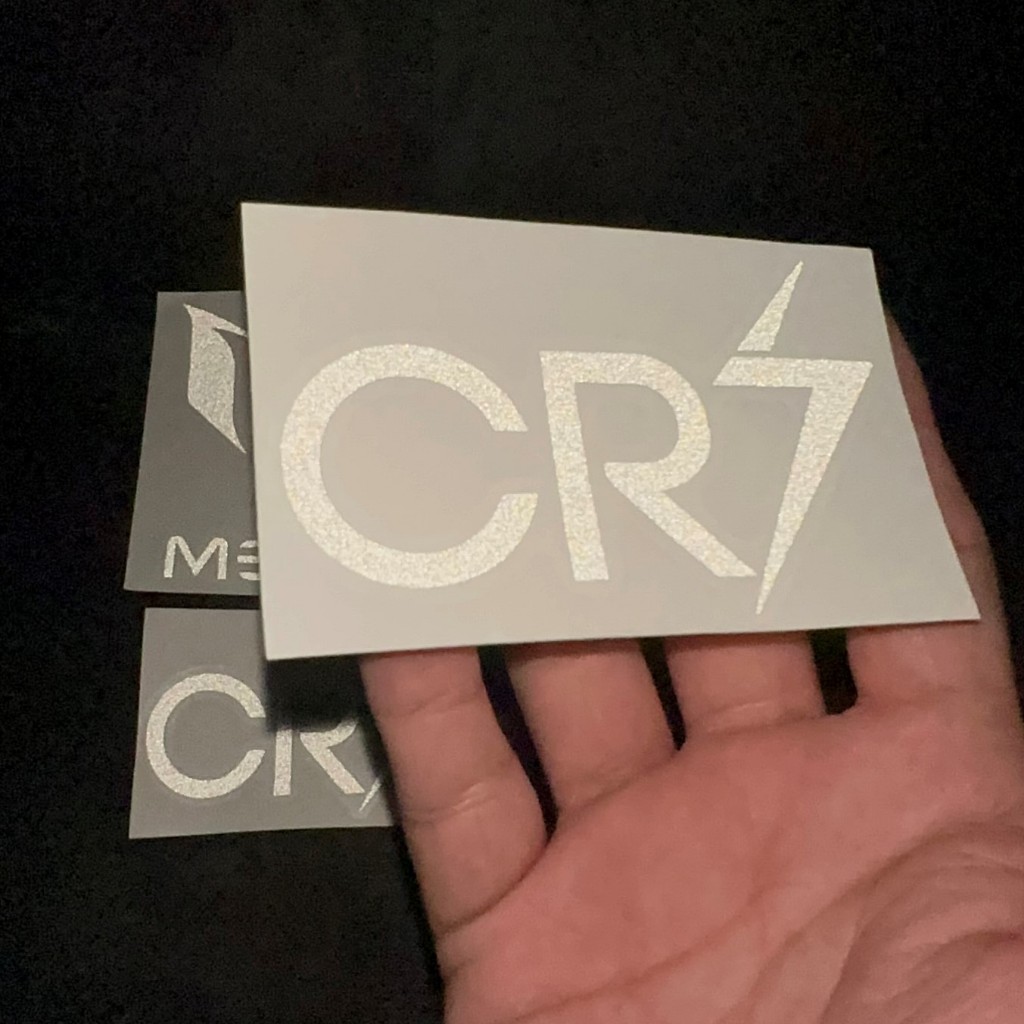 [TEM LỘT] LOGO CR7, MESSI RONALDO Dán Xe Trang Trí Xe Máy Xe Đạp Điện, Laptop. Decal cao cấp chống nước không bay màu