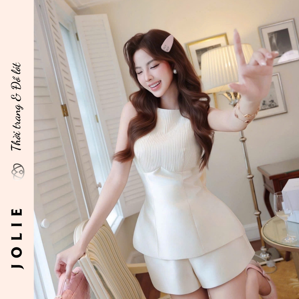 Váy Kiểu Sát Nách Gắn Nơ Lưng To Bản Sang Trọng JOLIE - Đầm Dự Tiệc Thiết Kế Cao Cấp