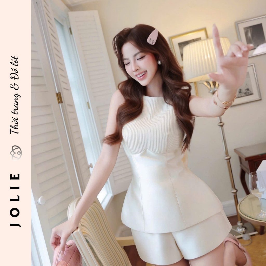 Váy Kiểu Sát Nách Gắn Nơ Lưng To Bản Sang Trọng JOLIE - Đầm Dự Tiệc Thiết Kế Cao Cấp