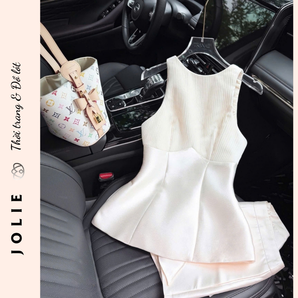 Váy Kiểu Sát Nách Gắn Nơ Lưng To Bản Sang Trọng JOLIE - Đầm Dự Tiệc Thiết Kế Cao Cấp