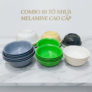 COMBO 10 Tô melamine nhựa phíp loại tô sâu xoắn dùng làm tô bán phở, bán bún - HùngHome