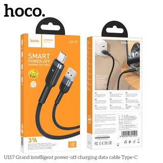 Cáp sạc tự ngắt Hoco U117 cổng TypeC max 2.4A, dài 1.2M (Đen) - Phụ Kiện Nhất Tín
