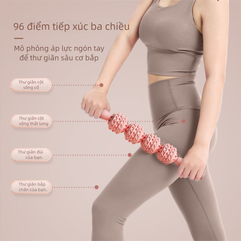 Gậy Massage Gai Yoga Con Lăn Massage Cơ Bắp Chân Đùi Dụng Cụ Thư Giãn Cơ Thể Tại Nhà, Hỗ trợ thư giãn cơ bắp sau khi vận