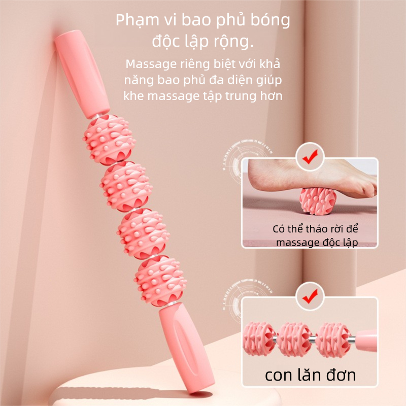 Gậy Massage Gai Yoga Con Lăn Massage Cơ Bắp Chân Đùi Dụng Cụ Thư Giãn Cơ Thể Tại Nhà, Hỗ trợ thư giãn cơ bắp sau khi vận