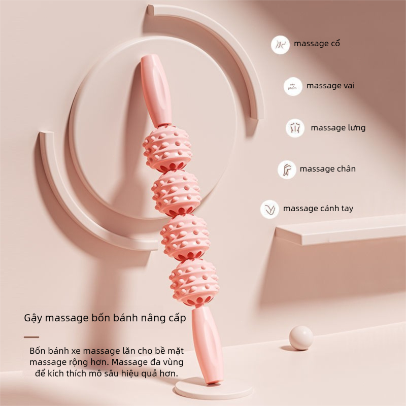 Gậy Massage Gai Yoga Con Lăn Massage Cơ Bắp Chân Đùi Dụng Cụ Thư Giãn Cơ Thể Tại Nhà, Hỗ trợ thư giãn cơ bắp sau khi vận