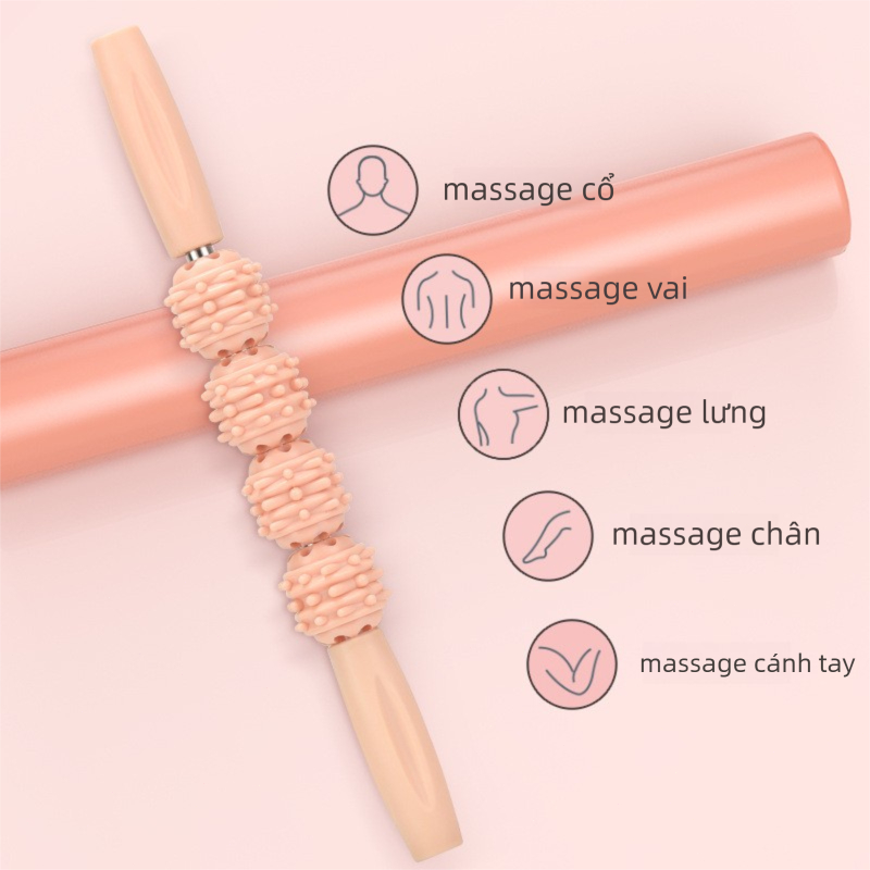 Gậy Massage Gai Yoga Con Lăn Massage Cơ Bắp Chân Đùi Dụng Cụ Thư Giãn Cơ Thể Tại Nhà, Hỗ trợ thư giãn cơ bắp sau khi vận