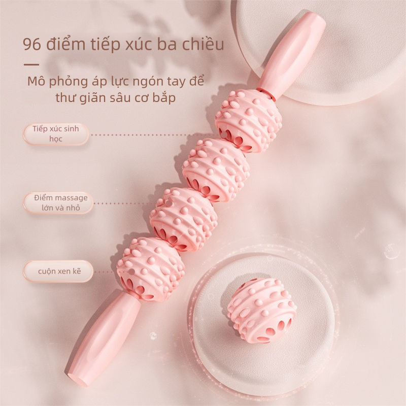 Gậy Massage Gai Yoga Con Lăn Massage Cơ Bắp Chân Đùi Dụng Cụ Thư Giãn Cơ Thể Tại Nhà, Hỗ trợ thư giãn cơ bắp sau khi vận