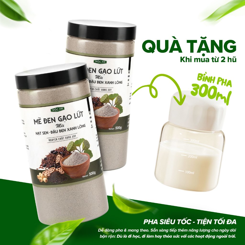 Bột Mè Đen Gạo Lứt Mix Hạt Sen & Đậu Đen Xanh Lòng 4 Vị Nguyên Chất Mộc An Không Chất Bảo Quản Bột Mịn Giàu Dinh Dưỡng