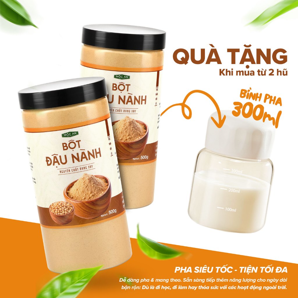 Bột Đậu Nành Nguyên Chất Mộc An Hạt Rang Xay Mịn Giàu Protein Tăng V1, Duy Trì Cân, Đẹp Dáng Đẹp Da, Không Chất Bảo Quản