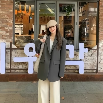 Áo Blazer Nữ Dáng Dài Áo Vest Nữ Blazer Form Rộng Kiểu Hàn Quốc Áo Khoác Nữ Mùa Đông Đi Làm Đi Chơi AZ1073