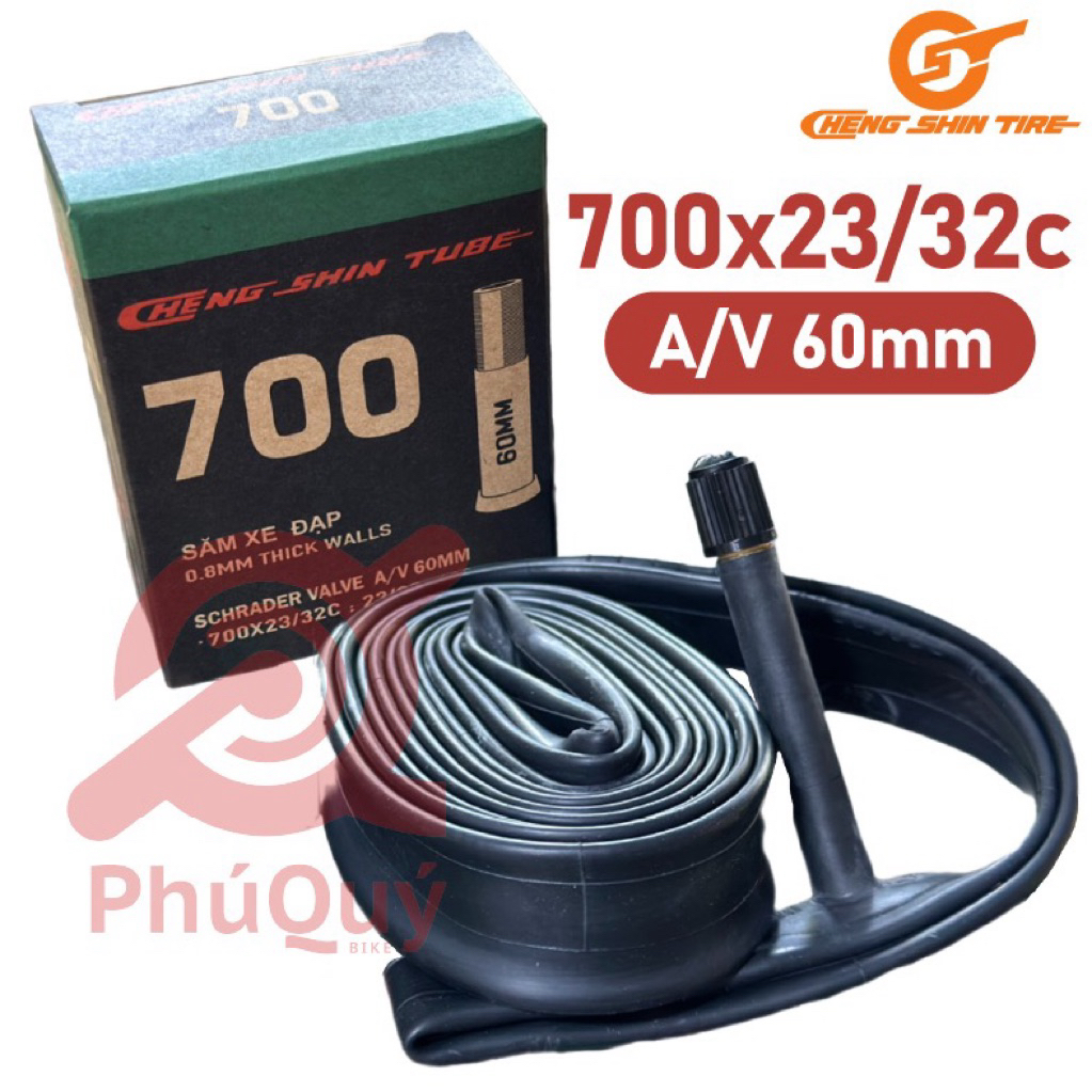 Ruột (Săm) Xe Đạp Cheng Shin 700x23/32 - Van Xe Máy (AV) Cao 60mm - Siêu Bền