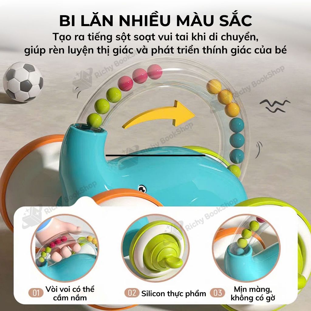 Đồ chơi tập bò hình con voi lăn tay Goodway Little Elephant Toy phát triển tư duy, đồ chơi cho bé sơ sinh