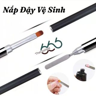 Cọ Đắp Gel 2 Đầu Có Nắp Đậy - Cây Đắp Gel Nail Đa Năng Kèm Bay Lấy Gel Tiện Lợi Chuẩn Salon | THEGIOINAIL666
