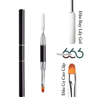 Cọ Đắp Gel 2 Đầu Có Nắp Đậy - Cây Đắp Gel Nail Đa Năng Kèm Bay Lấy Gel Tiện Lợi Chuẩn Salon | THEGIOINAIL666