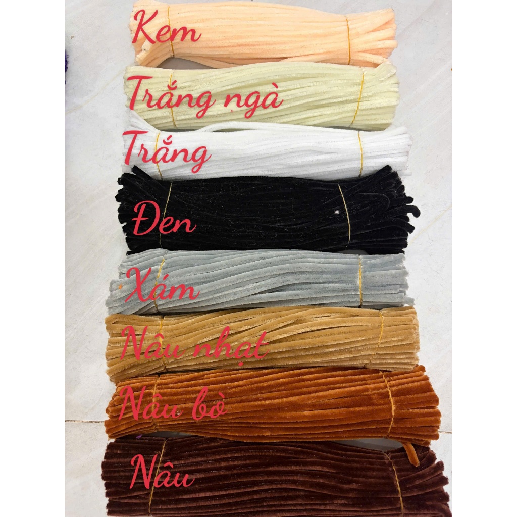 [hỏa tốc hcm] kẽm nhung làm hoa 7-8.5mm nhiều màu lông đều dày mịn làm handmade, diy, lồng đèn, chậu mini, đầu thú,...