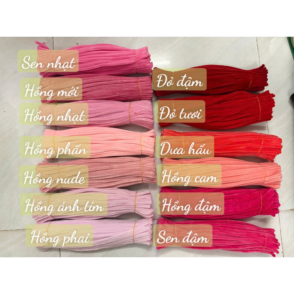 [hỏa tốc hcm] kẽm nhung làm hoa 7-8.5mm nhiều màu lông đều dày mịn làm handmade, diy, lồng đèn, chậu mini, đầu thú,...