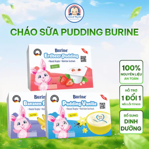 Cháo Sữa Pudding Burine Bổ Sung Dinh Dưỡng Phát Triển Chiều Cao Cho Trẻ Từ 6 Tháng, Trẻ Biếng Ăn Vỉ 6x50g