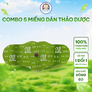 Combo 5 miếng dán thảo dược đốt cháy mỡ bụng, giảm đau bụng kinh, hỗ trợ tuần hoàn máu
