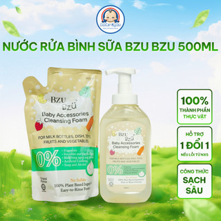 Nước Rửa Bình Sữa Và Đồ Dùng Em Bé BZU BZU Cleansing Foam Tạo Bọt, Thành Phần Thực Vật Chai 500ml