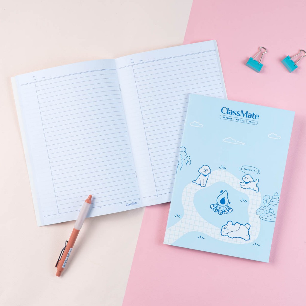 Vở Kẻ Ngang 120 Trang Classmate Vở Viết B5, 70gsm Tập Sinh Viên Lets Gau Chống Nước Ghi Chép, Viết Bài NB5-12-0348
