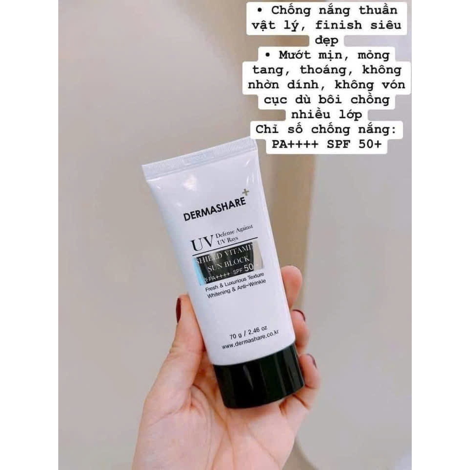 T206_ Kem chống nắng Dermashare UV Shield Vitamin Sun Block SPF 50+ Pa++++
