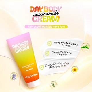 Kem Dưỡng Thể Ban Ngày Five Grains 200ml Dưỡng Trắng Dưỡng Ẩm Nâng Tone Da 200ml