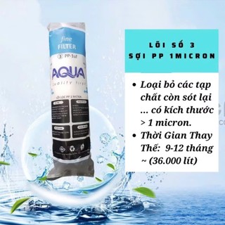 Bộ Lõi Lọc Nước AQUA 1 2 3 Lọc Sạch An Toàn Tăng Tuổi Thọ Màng RO Thay Thế Dễ Dàng Cho Máy RO